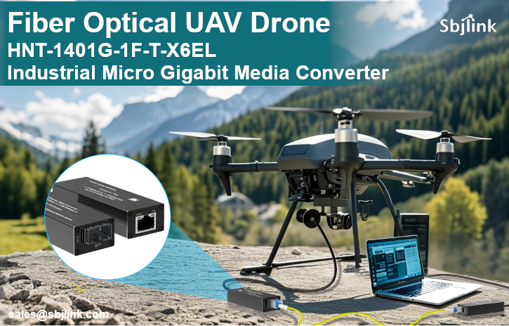 Industrial Micro Gigabit Media Converter for Fiber Optical UAV Drone