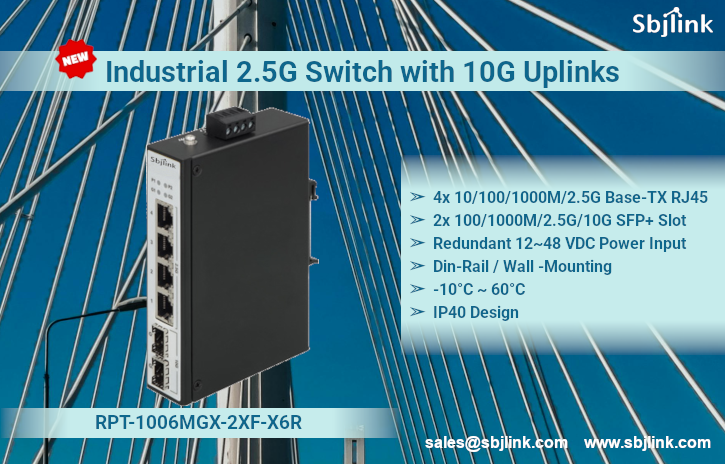 Industrial 2.5G Switch with 10G Uplinks